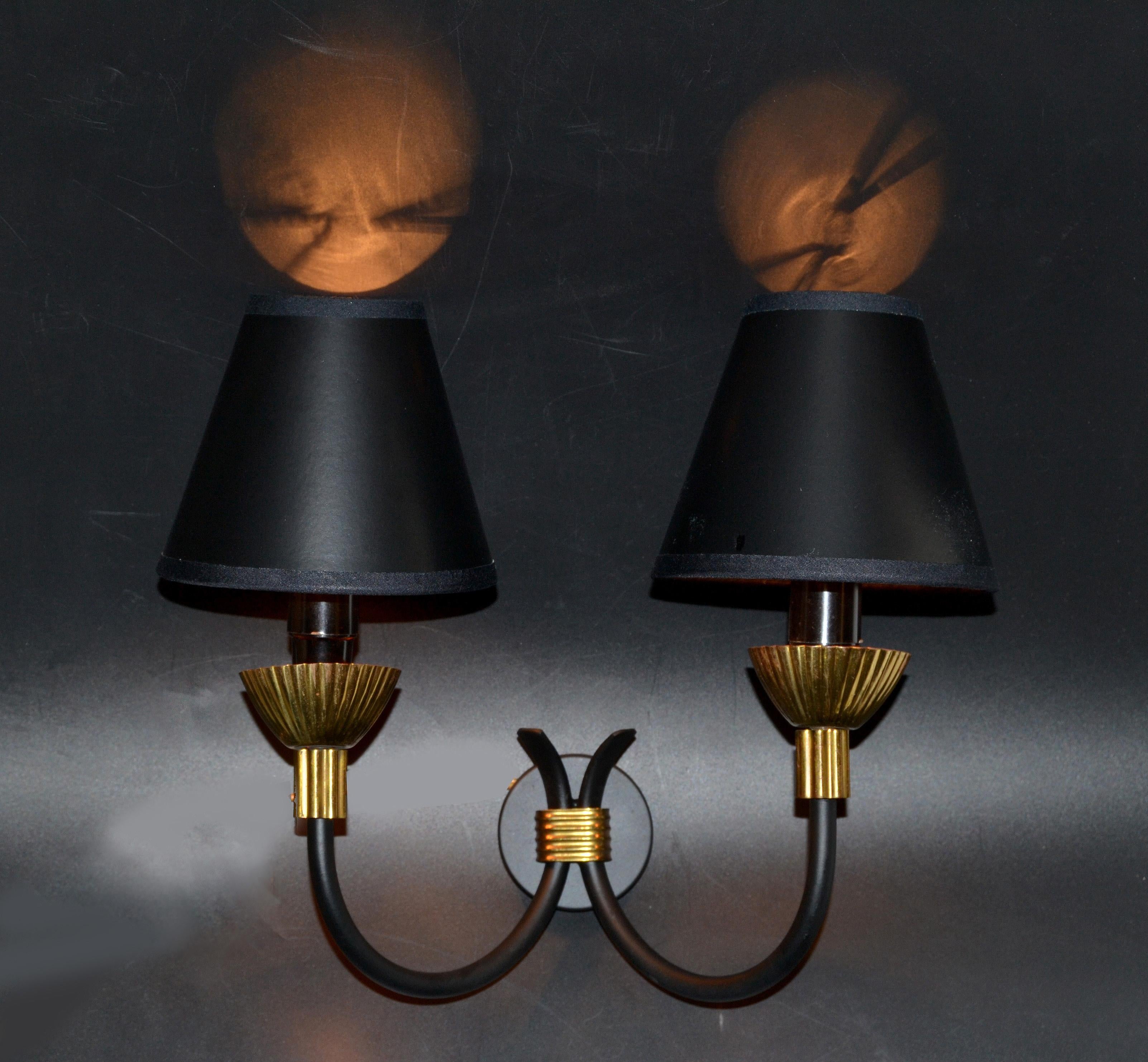 Brass Maison Lunel Pair of Sconces Mid-Century Modern France, 2 pairs Available 