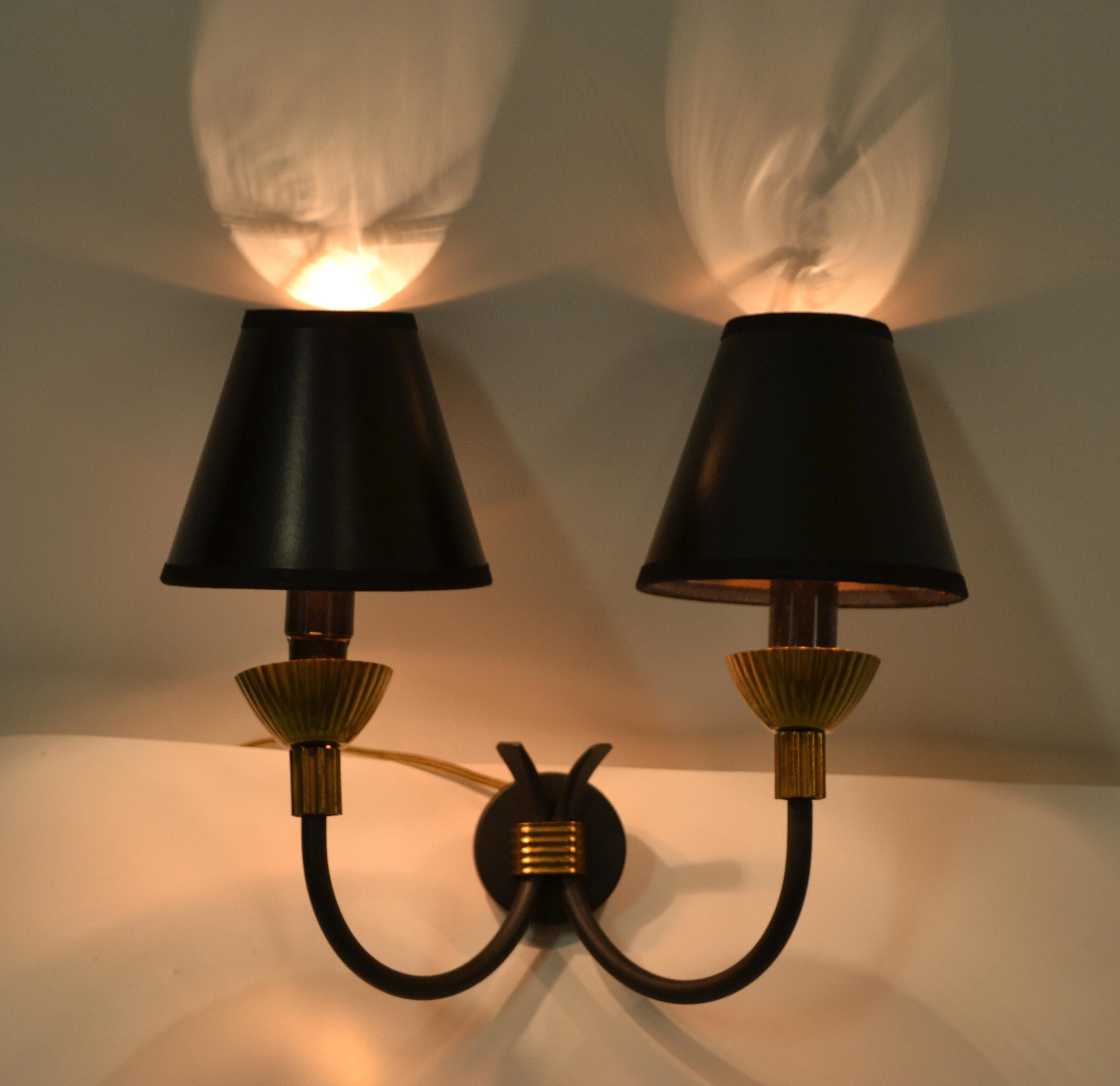 Maison Lunel Pair of Sconces Mid-Century Modern France, 2 pairs Available  1