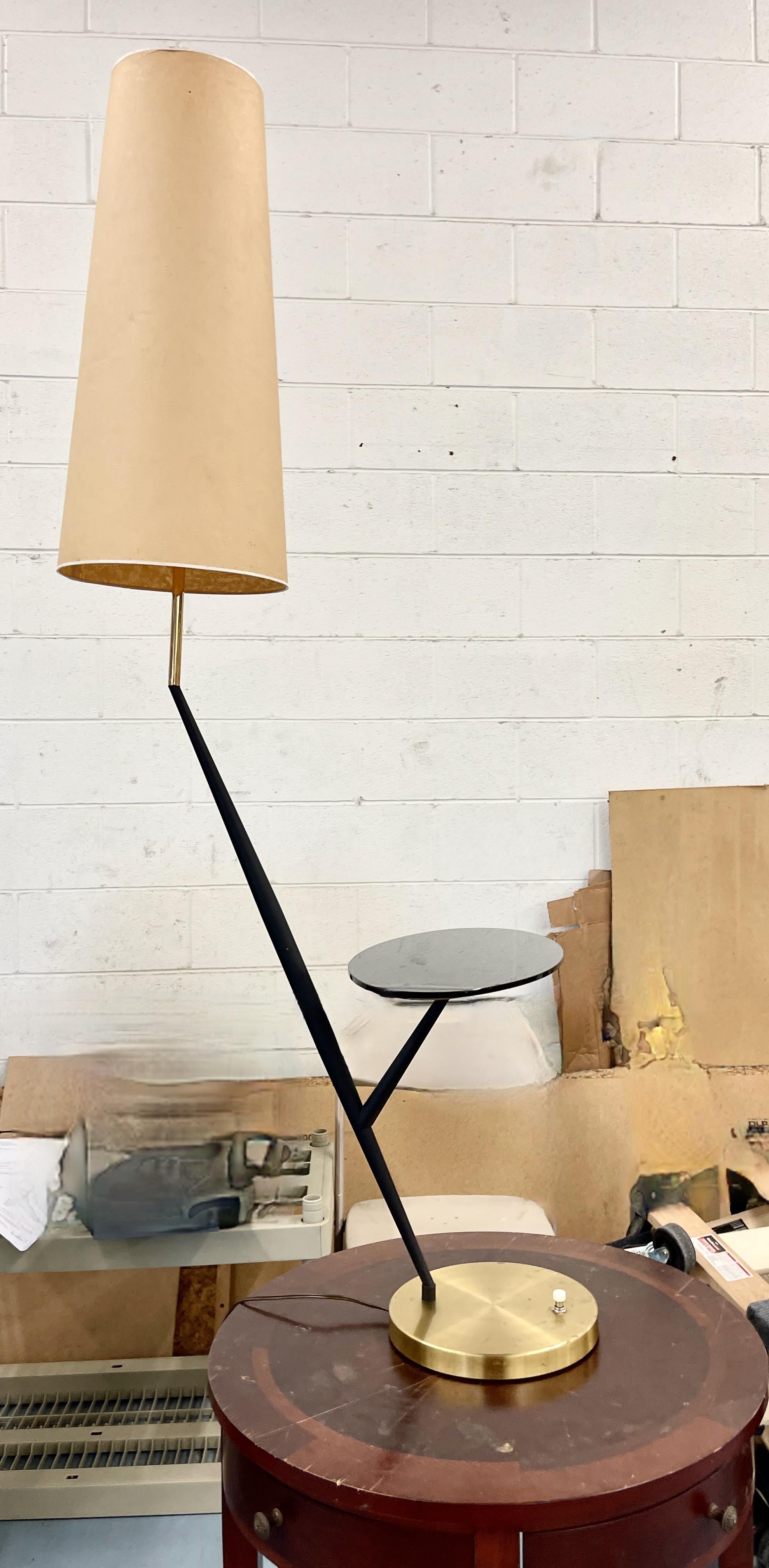 Mid-Century Modern Maison Lunel Rakish Floor Lamp with Oval Table