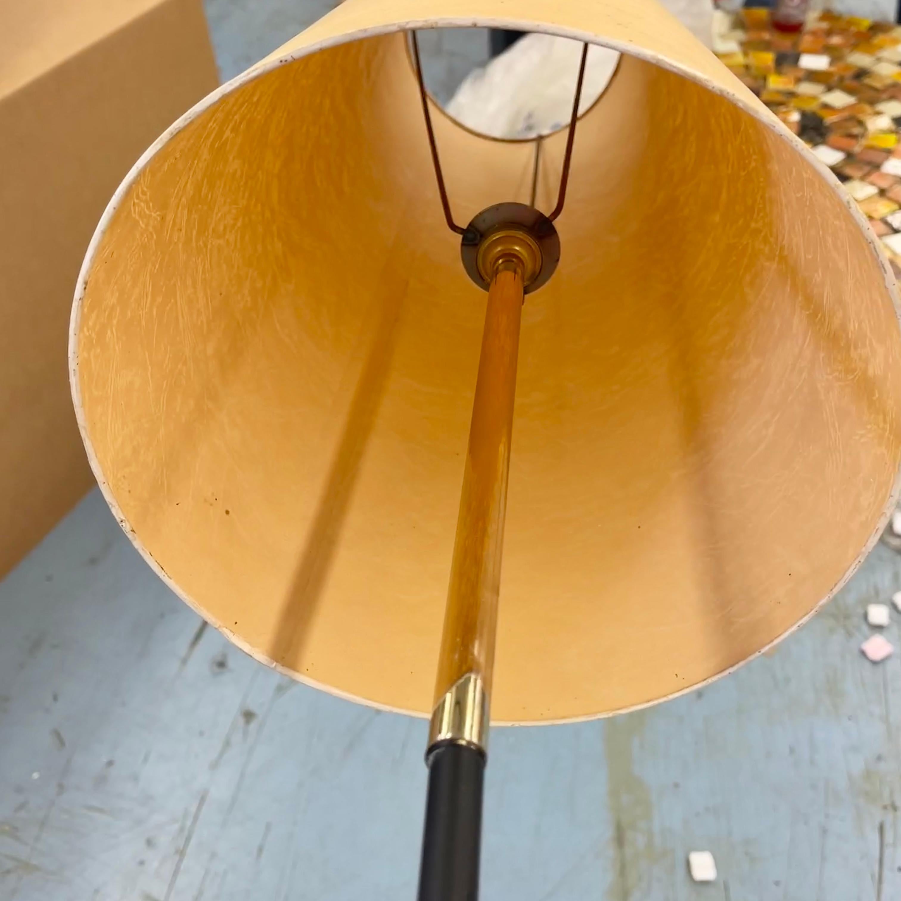 Brass Maison Lunel Rakish Floor Lamp with Oval Table