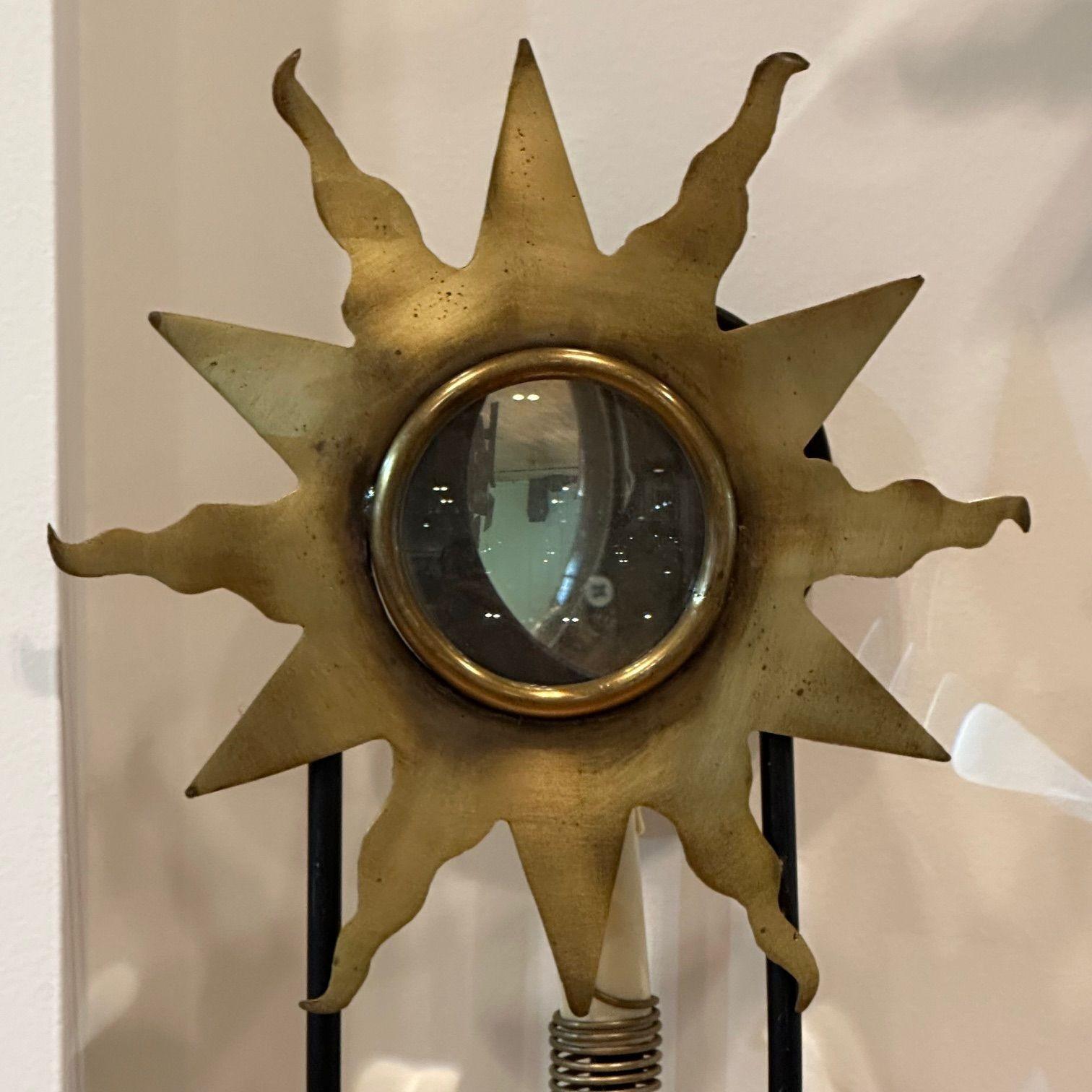 Französische Stern-Wandleuchter im Maison Lunel-Stil, Mid-Century Modern, Bronze, Stahl (Italienisch) im Angebot