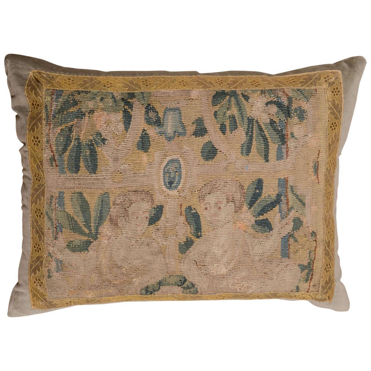 Maison Maison 17th Century Tapestry Fragment Pillow