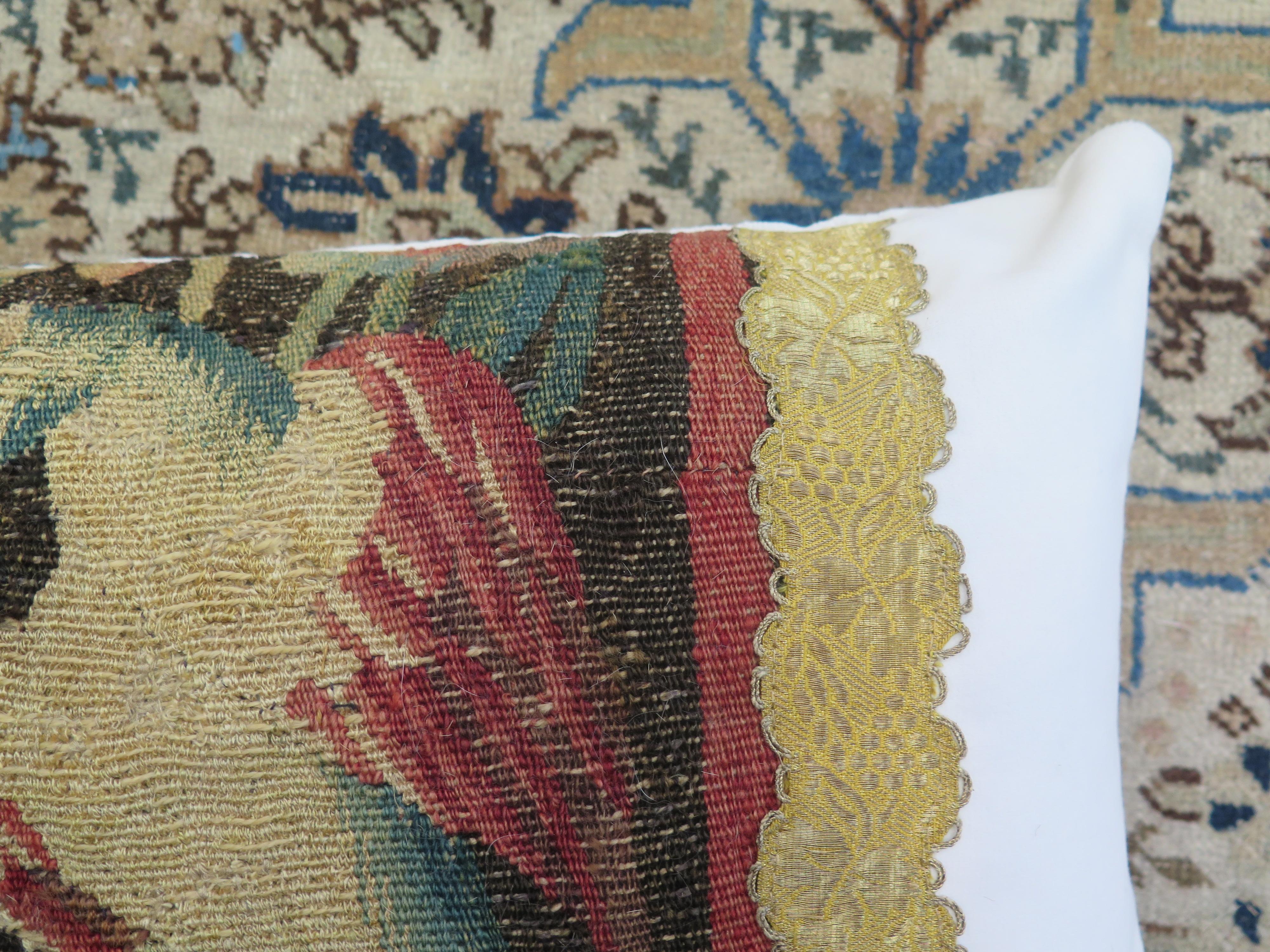 18th Century Tapestry Fragment Pillow For Sale 1