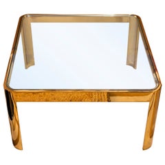 Table basse de la Maison Malabert, en bronze doré, France, vers 1970