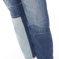 MAISON MARGEILA 2016 washed blue denim deconstructed patchwork cropped jeans 30"