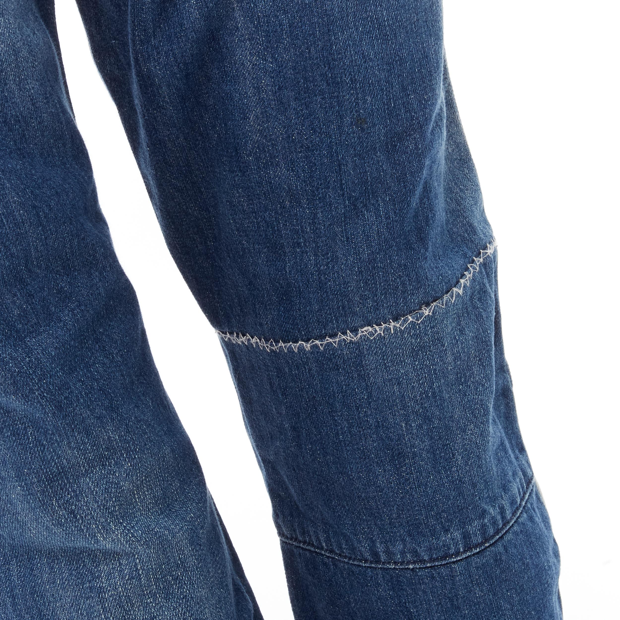 MAISON MARGEILA 2016 gewaschene blaue dekonstruierte Patchwork-Jeans aus Denim 30