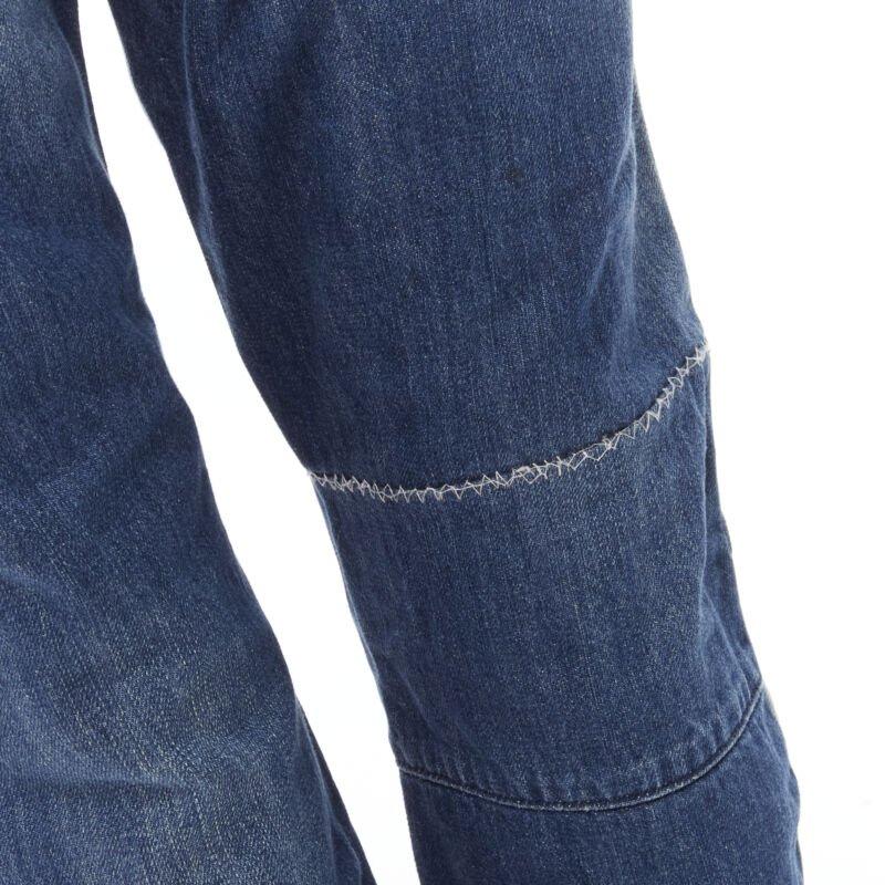 MAISON MARGEILA 2016 washed blue denim deconstructed patchwork cropped jeans 30