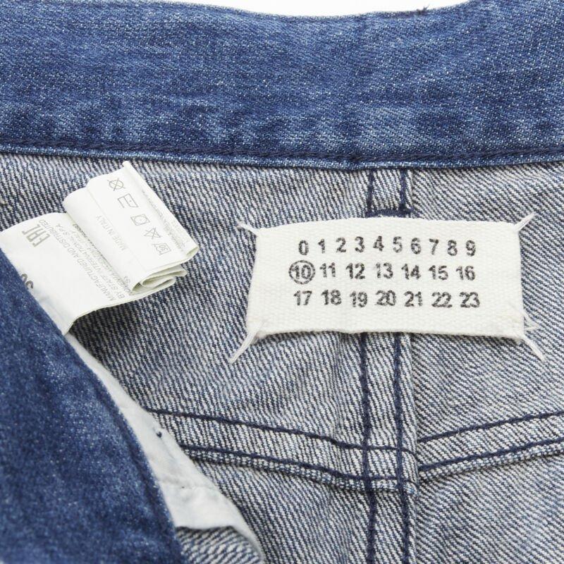 MAISON MARGEILA 2016 washed blue denim deconstructed patchwork cropped jeans 30