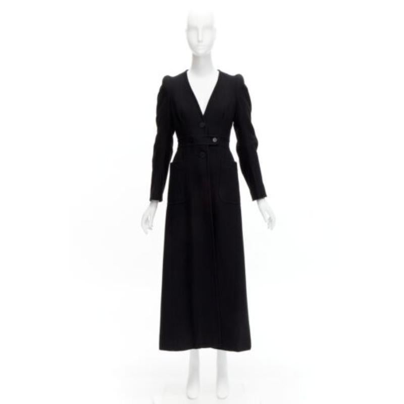 MAISON MARGIELA 1990s Vintage black wool felt longline Cigarette coat FR38 M For Sale 6