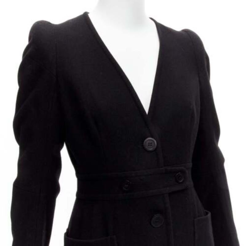 MAISON MARGIELA 1990s Vintage black wool felt longline Cigarette coat FR38 M
Reference: PYCN/A00095
Brand: Maison Margiela
Designer: Martin Margiela
Material: Feels like polyester
Color: Black
Pattern: Solid
Closure: Button
Lining: Black