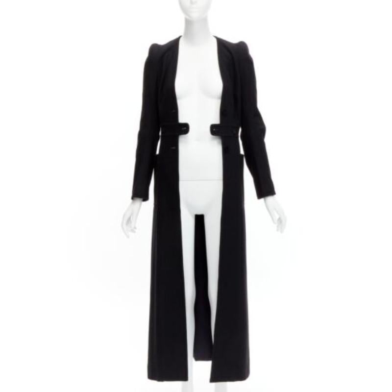 Black MAISON MARGIELA 1990s Vintage black wool felt longline Cigarette coat FR38 M For Sale