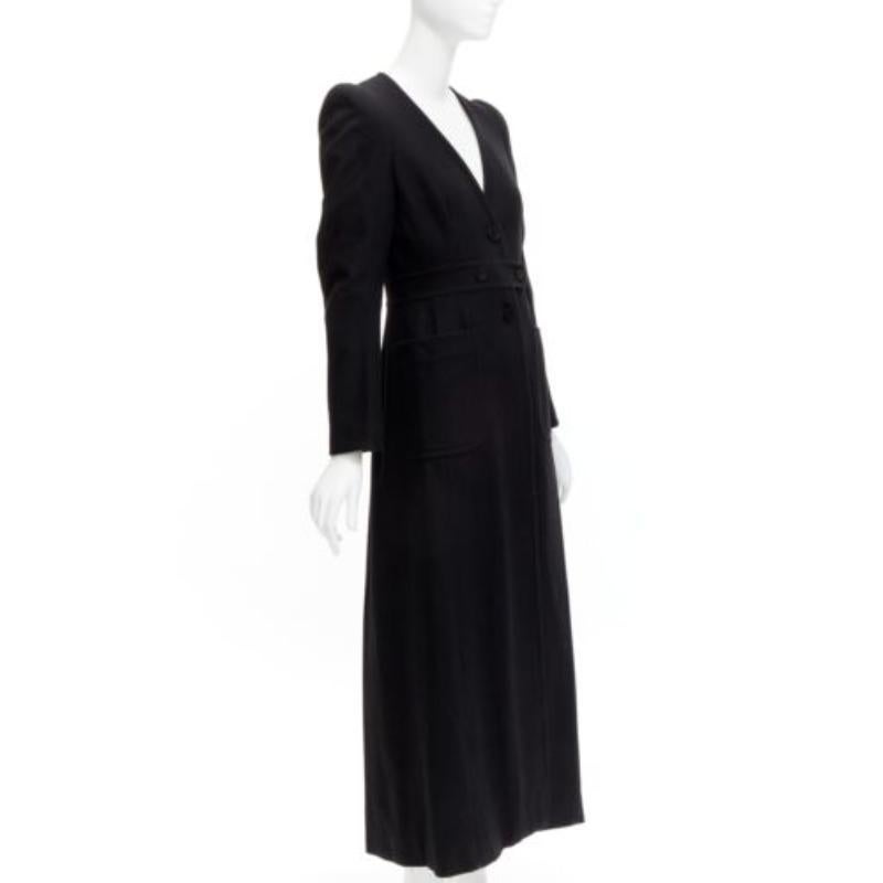 MAISON MARGIELA 1990s Vintage black wool felt longline Cigarette coat FR38 M In Good Condition For Sale In Hong Kong, NT
