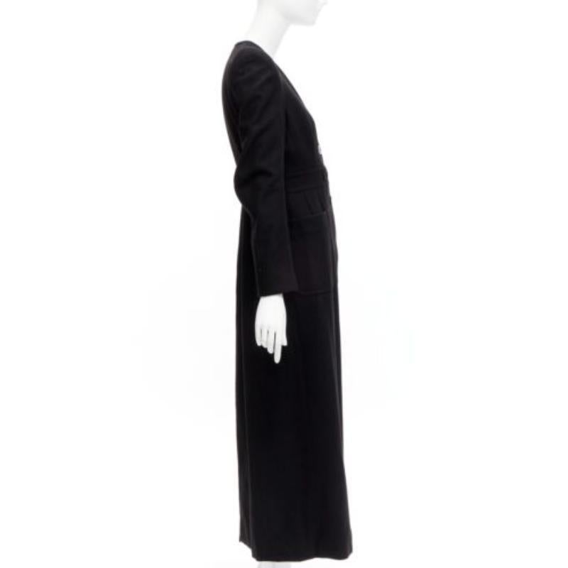 Women's MAISON MARGIELA 1990s Vintage black wool felt longline Cigarette coat FR38 M For Sale
