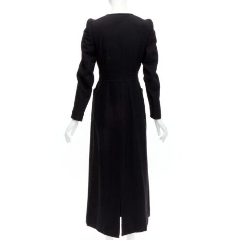 MAISON MARGIELA 1990s Vintage black wool felt longline Cigarette coat FR38 M For Sale 1