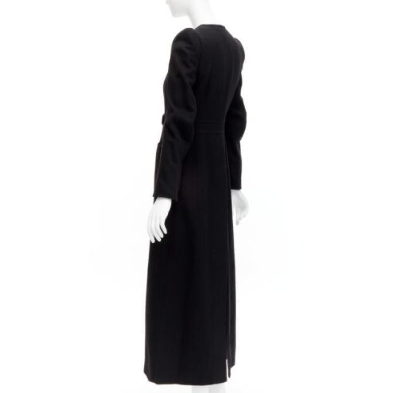 MAISON MARGIELA 1990s Vintage black wool felt longline Cigarette coat FR38 M For Sale 2