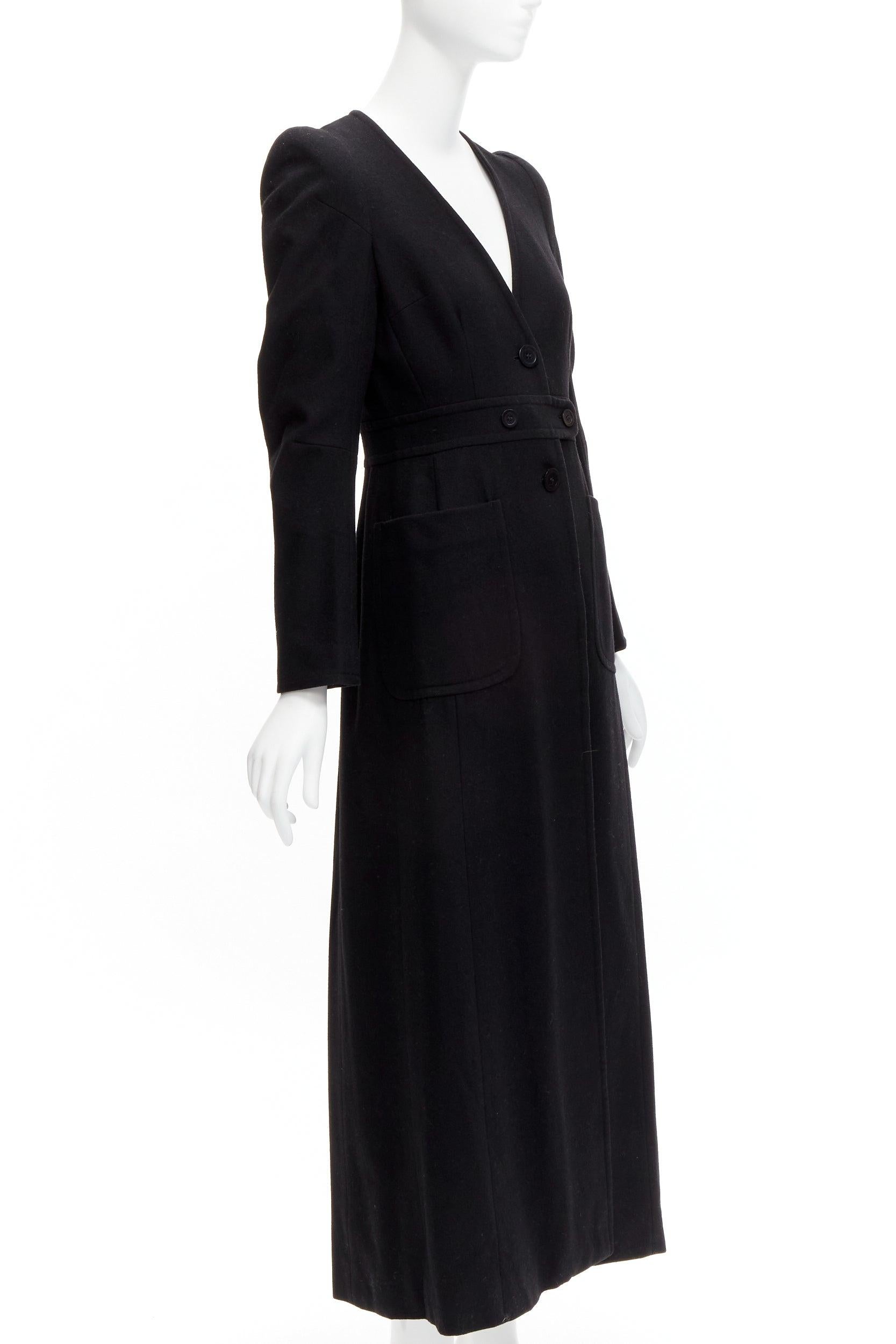MAISON MARGIELA Manteau de cigarette long en laine vintage fendu sur le dos, taille FR 38 M, années 1990 Pour femmes en vente