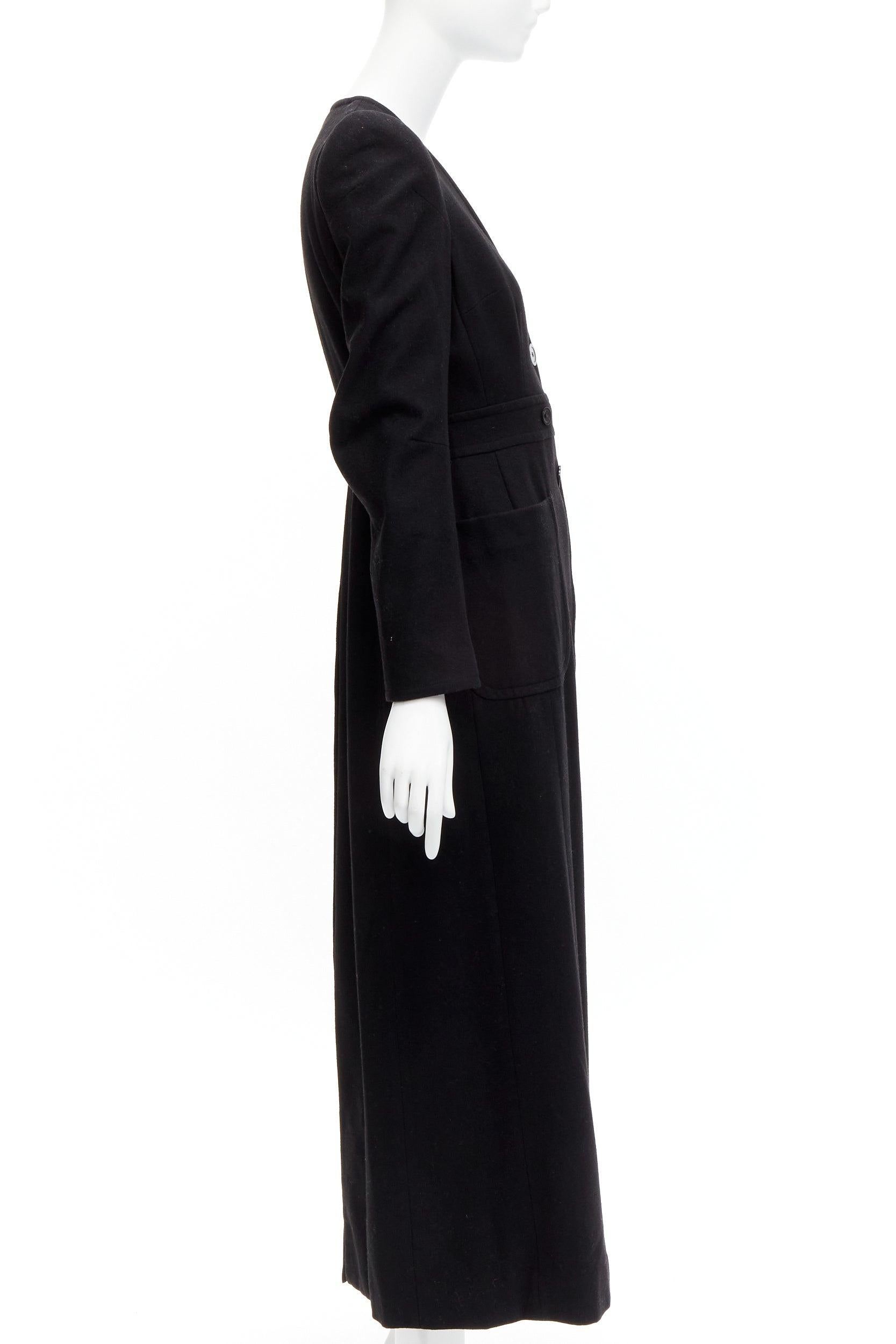 MAISON MARGIELA Manteau de cigarette long en laine vintage fendu sur le dos, taille FR 38 M, années 1990 en vente 1