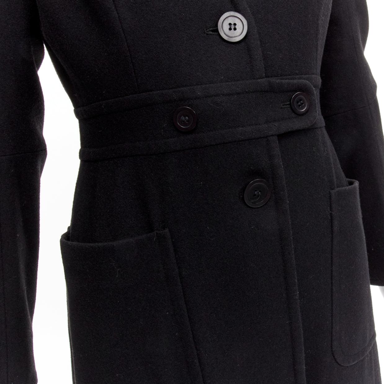 MAISON MARGIELA Manteau de cigarette long en laine vintage fendu sur le dos, taille FR 38 M, années 1990 en vente 4