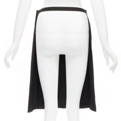MAISON MARGIELA 1997 Vintage black wool open back pleated half skirt FR42 XL