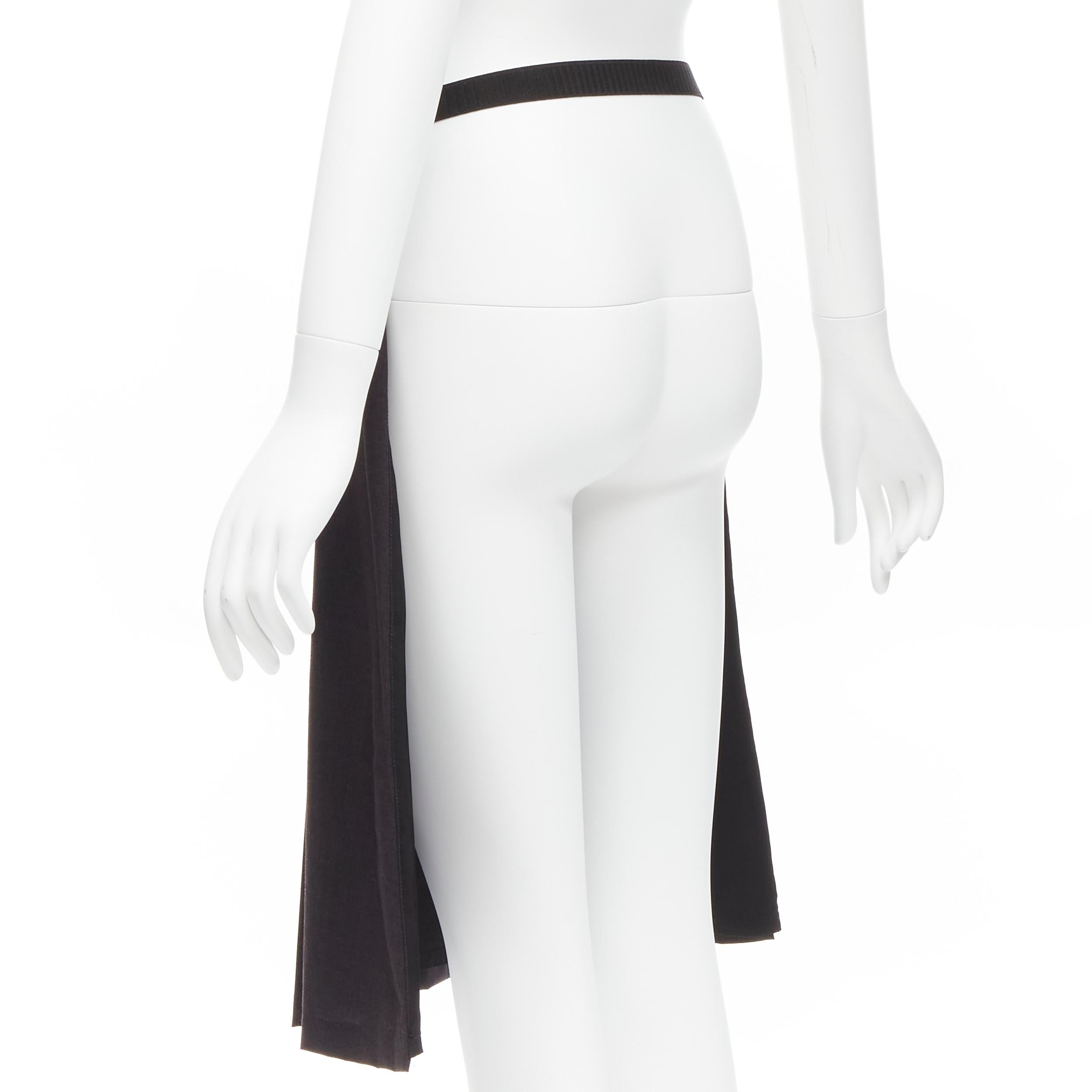 MAISON MARGIELA 1997 Vintage black wool open back pleated half skirt FR42 XL 1