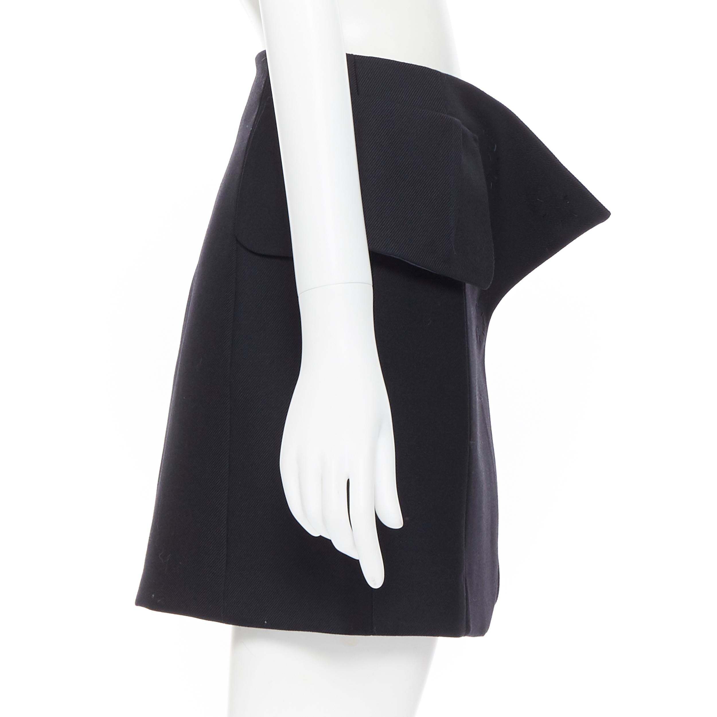 Women's MAISON MARGIELA 2003 virgin wool blend large snap button mini skirt IT38 XS For Sale