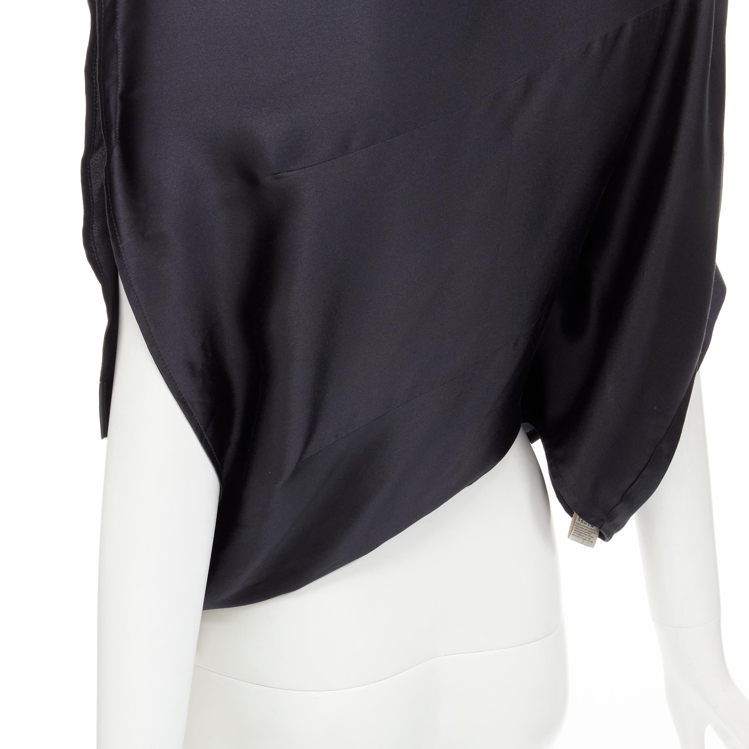 MAISON MARGIELA 2005 Vintage 100% silk black sideways off shoulder top IT42 M For Sale 5