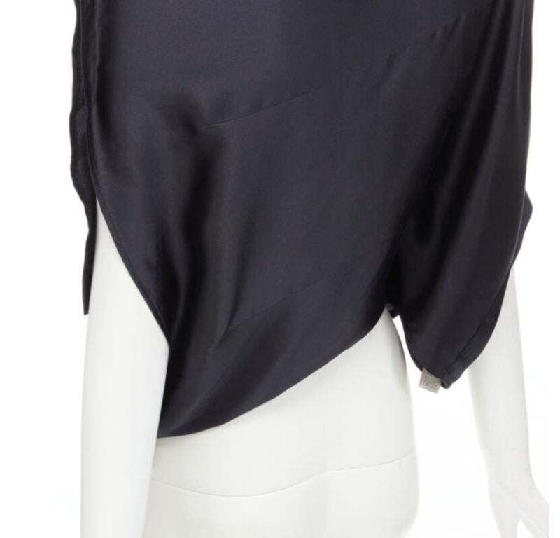 MAISON MARGIELA 2005 Vintage 100% silk black sideways off shoulder top IT42 M For Sale 5
