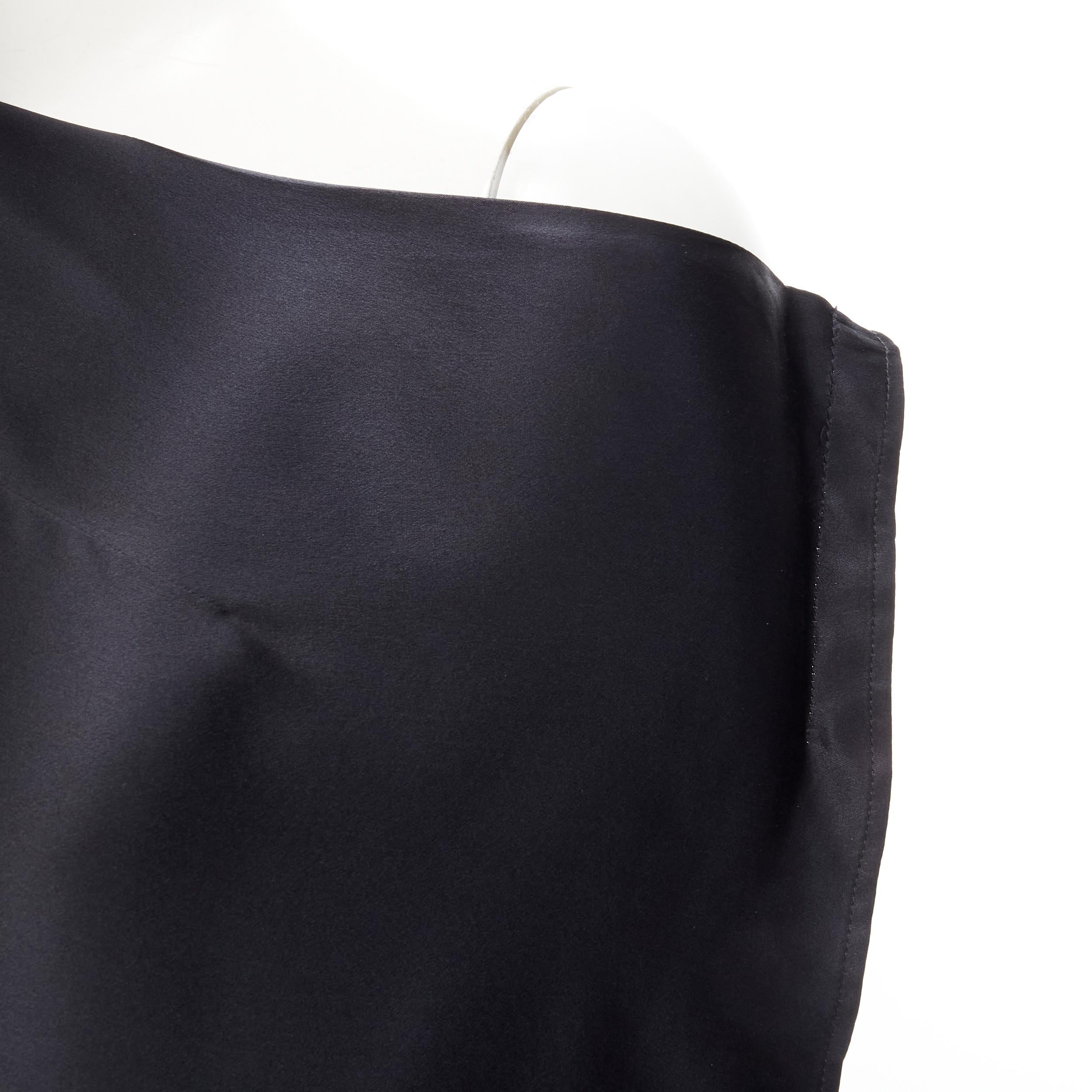 MAISON MARGIELA Haut noir vintage à épaules dénudées en soie 100 %, taille IT 42 M, 2005 en vente 6