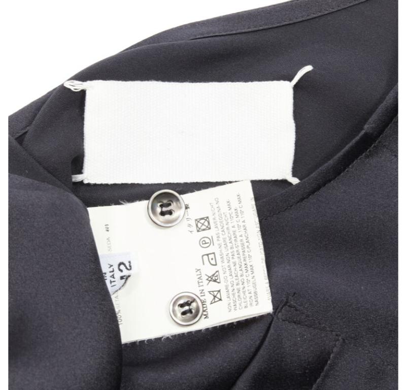 MAISON MARGIELA 2005 Vintage 100% silk black sideways off shoulder top IT42 M For Sale 7
