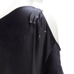 MAISON MARGIELA 2005 Vintage 100% silk black sideways off shoulder top IT42 M