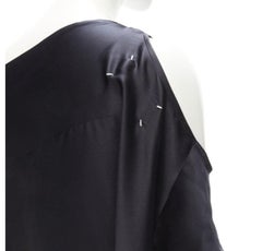 MAISON MARGIELA 2005 Vintage 100% seta nera, top spalla laterale IT42 M