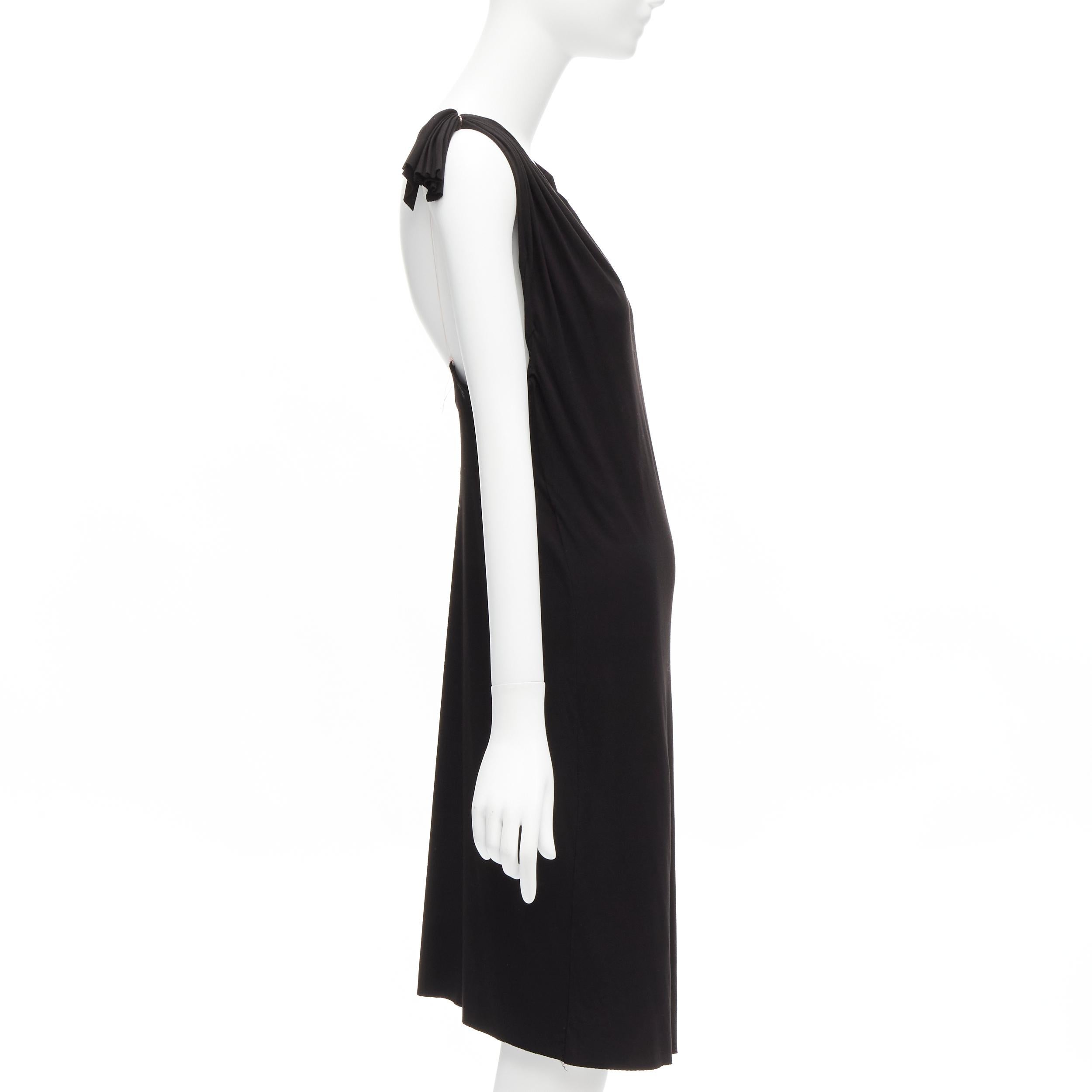 Black MAISON MARGIELA 2005 Vintage Runway Floating Dress clear fishwire V knee dress S