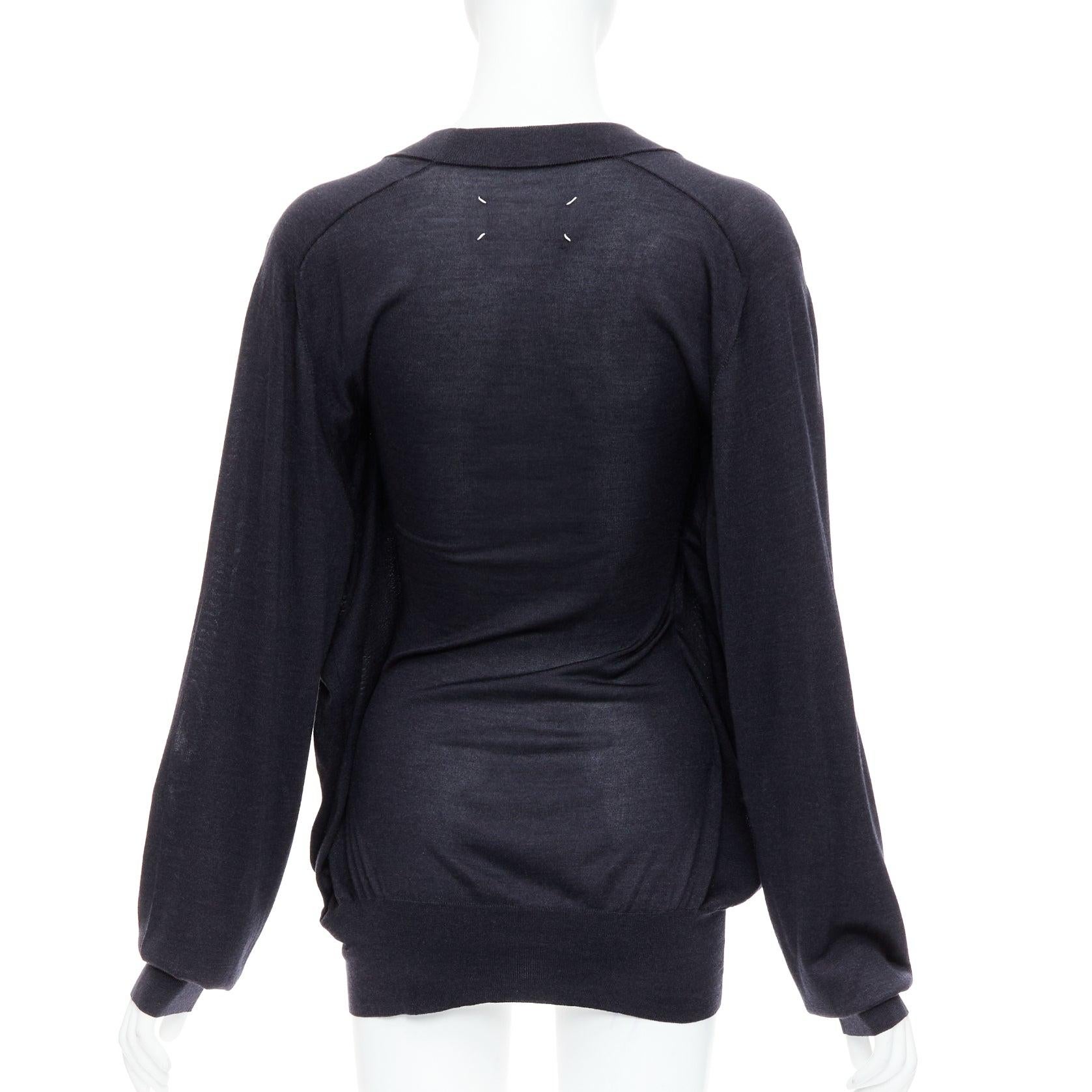De las mujeres MAISON MARGIELA 2011 jersey deconstruido a capas en mezcla de seda negro nude XS en venta