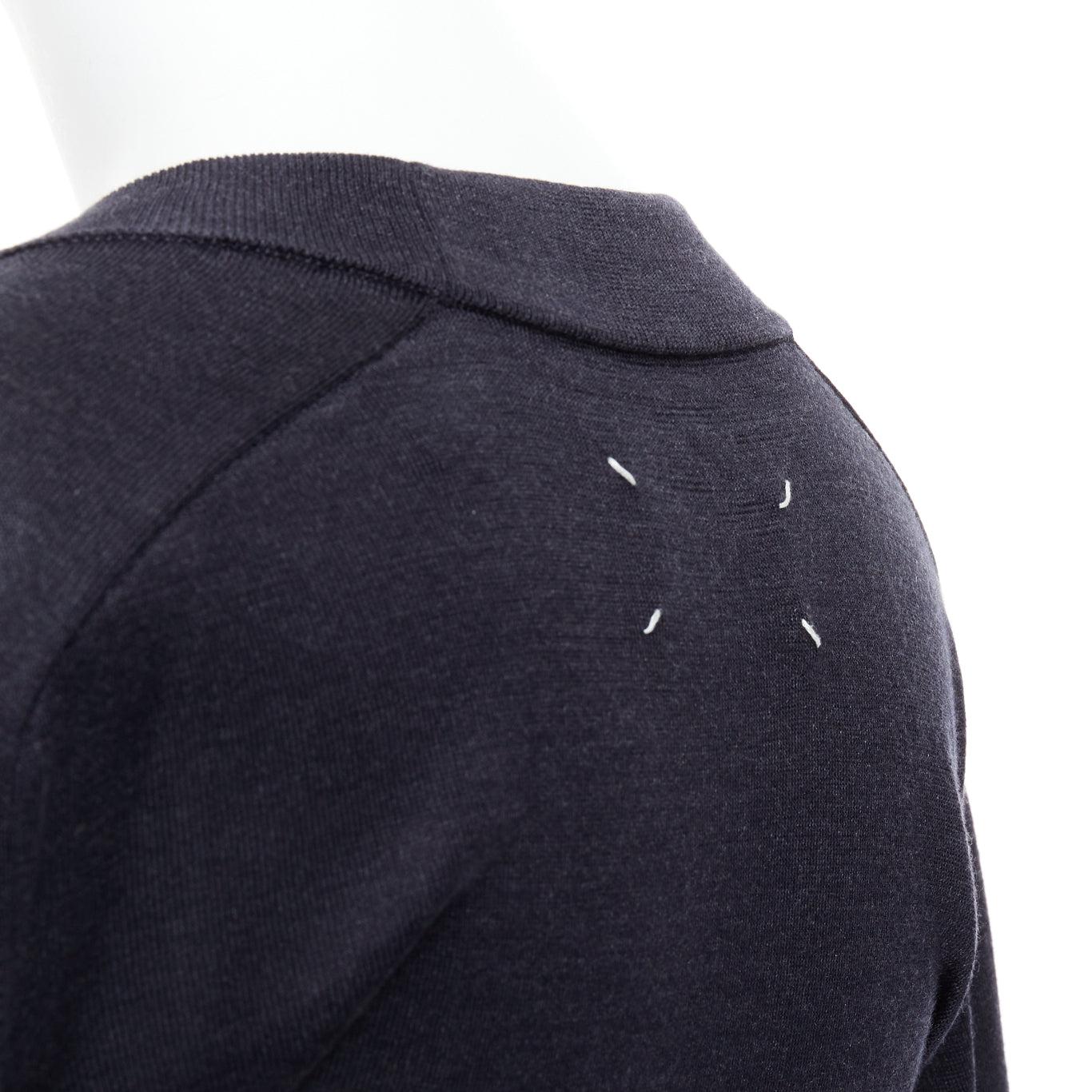MAISON MARGIELA 2011 jersey deconstruido a capas en mezcla de seda negro nude XS en venta 2