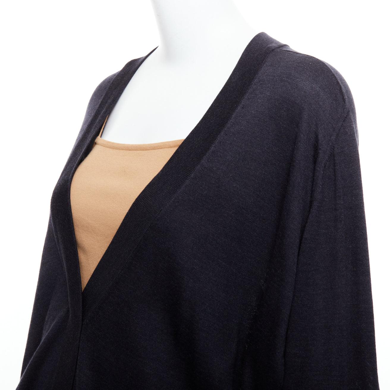 MAISON MARGIELA 2011 jersey deconstruido a capas en mezcla de seda negro nude XS en venta 3