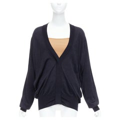MAISON MARGIELA 2011 schwarz nackt Seidenmischung geschichtet dekonstruiert Pullover XS