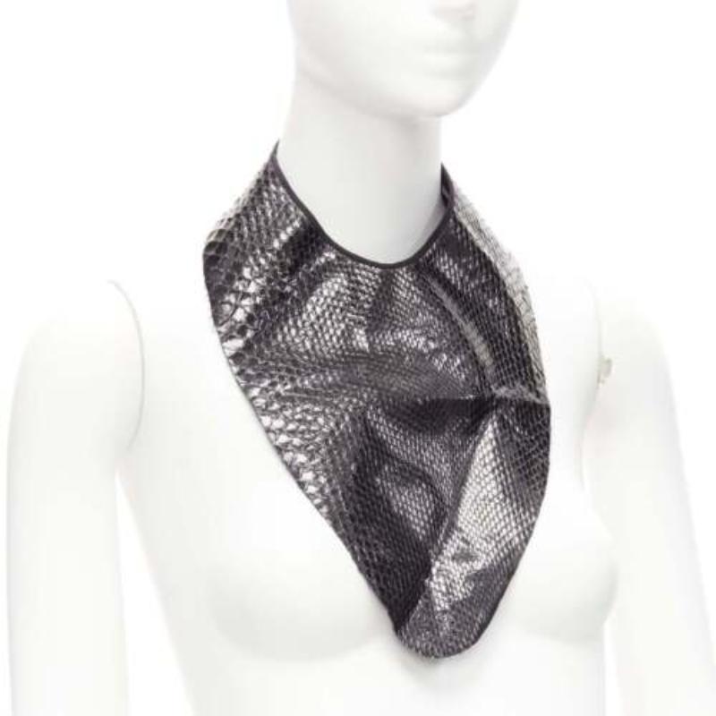 Black MAISON MARGIELA 2011 black scaled leather bib collar One Size