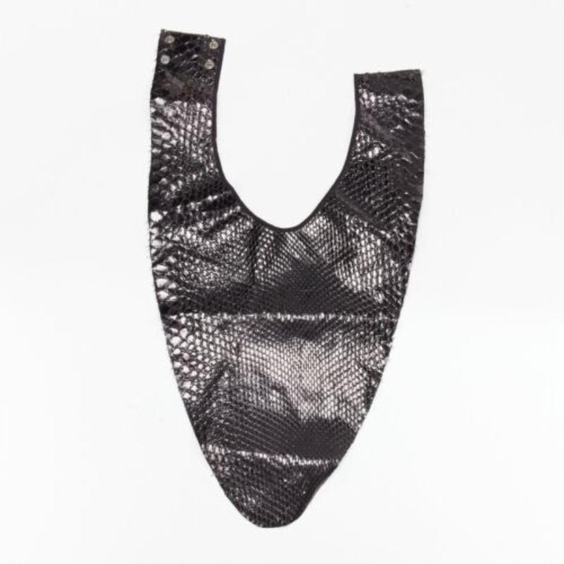 MAISON MARGIELA 2011 black scaled leather bib collar One Size 3