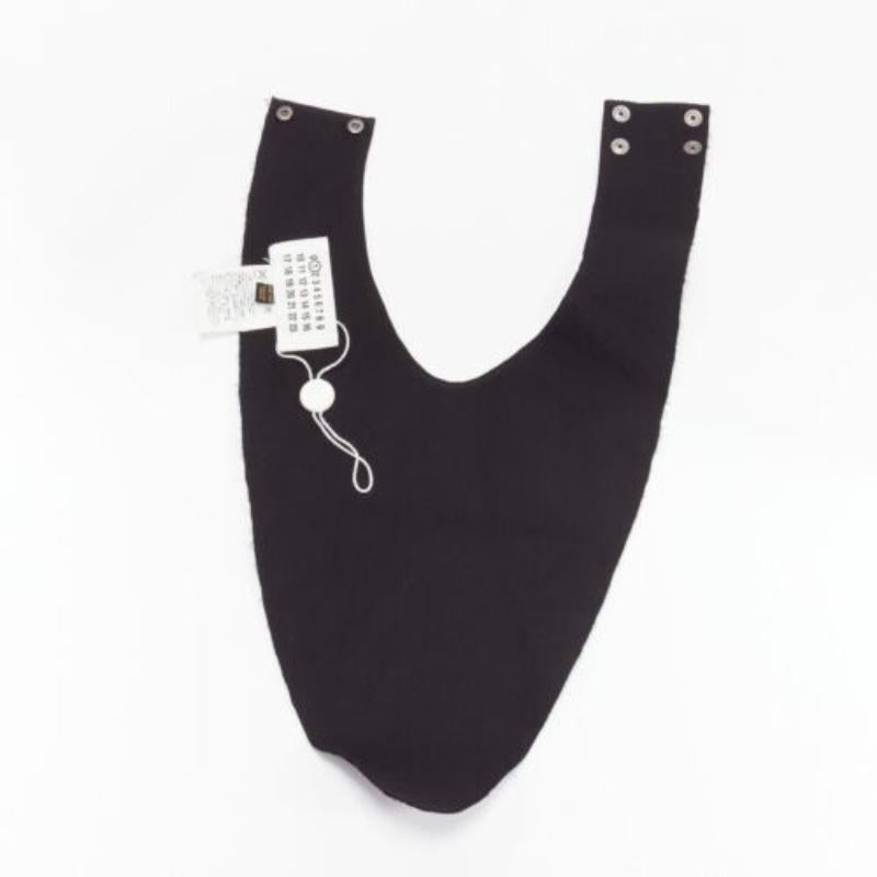 MAISON MARGIELA 2011 black scaled leather bib collar One Size 4