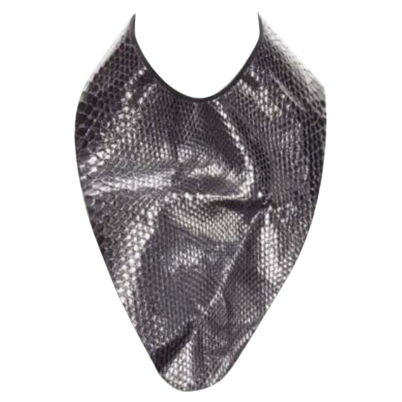 MAISON MARGIELA 2011 black scaled leather bib collar One Size