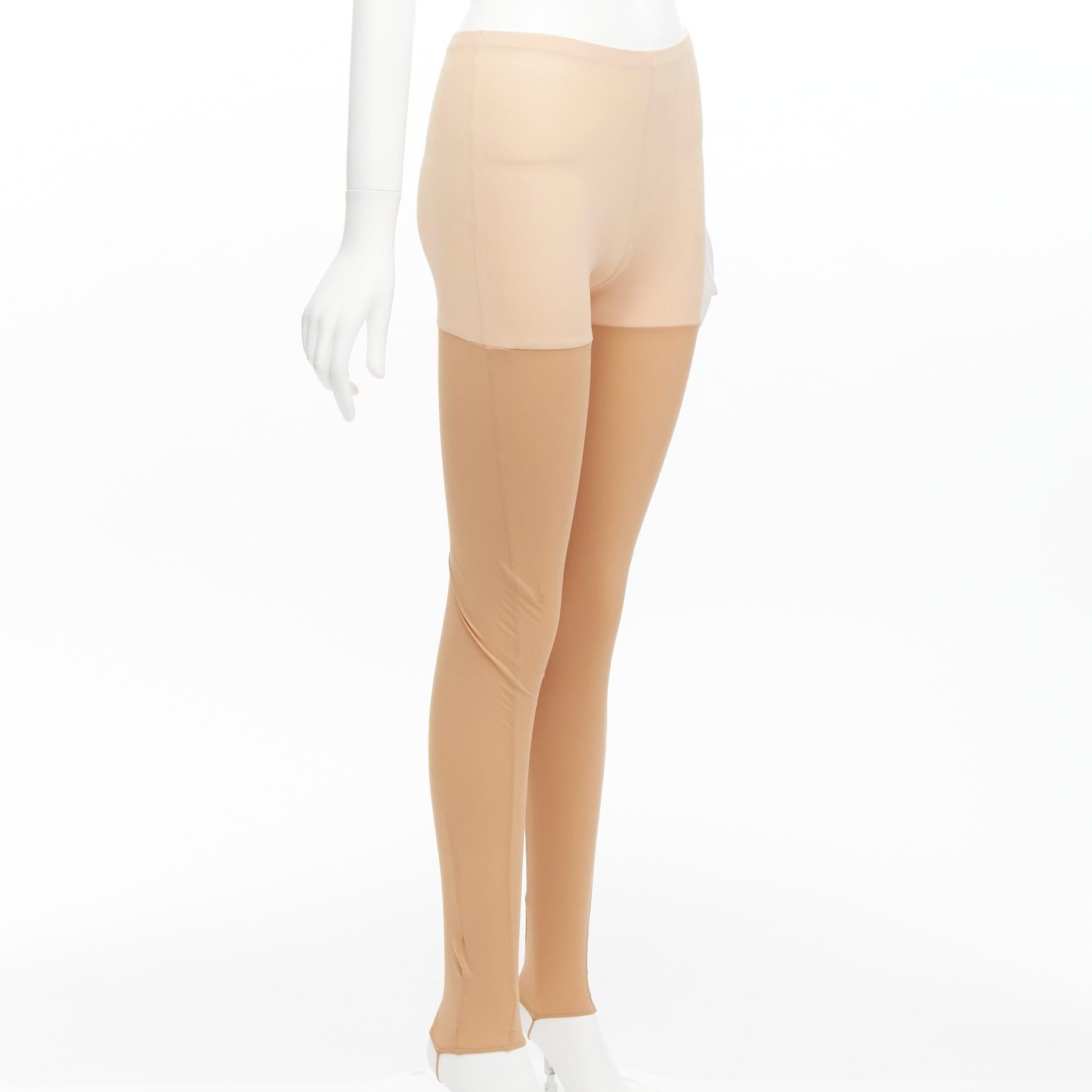 new MAISON MARGIELA 2011 nude bicolor panels skinny tight stir up leggings FR38 M
Reference: BSHW/A00048
Brand: Maison Margiela
Designer: Martin Margiela
Collection: 2011
Material: Polyamide, Blend
Color: Nude
Pattern: Solid
Closure: