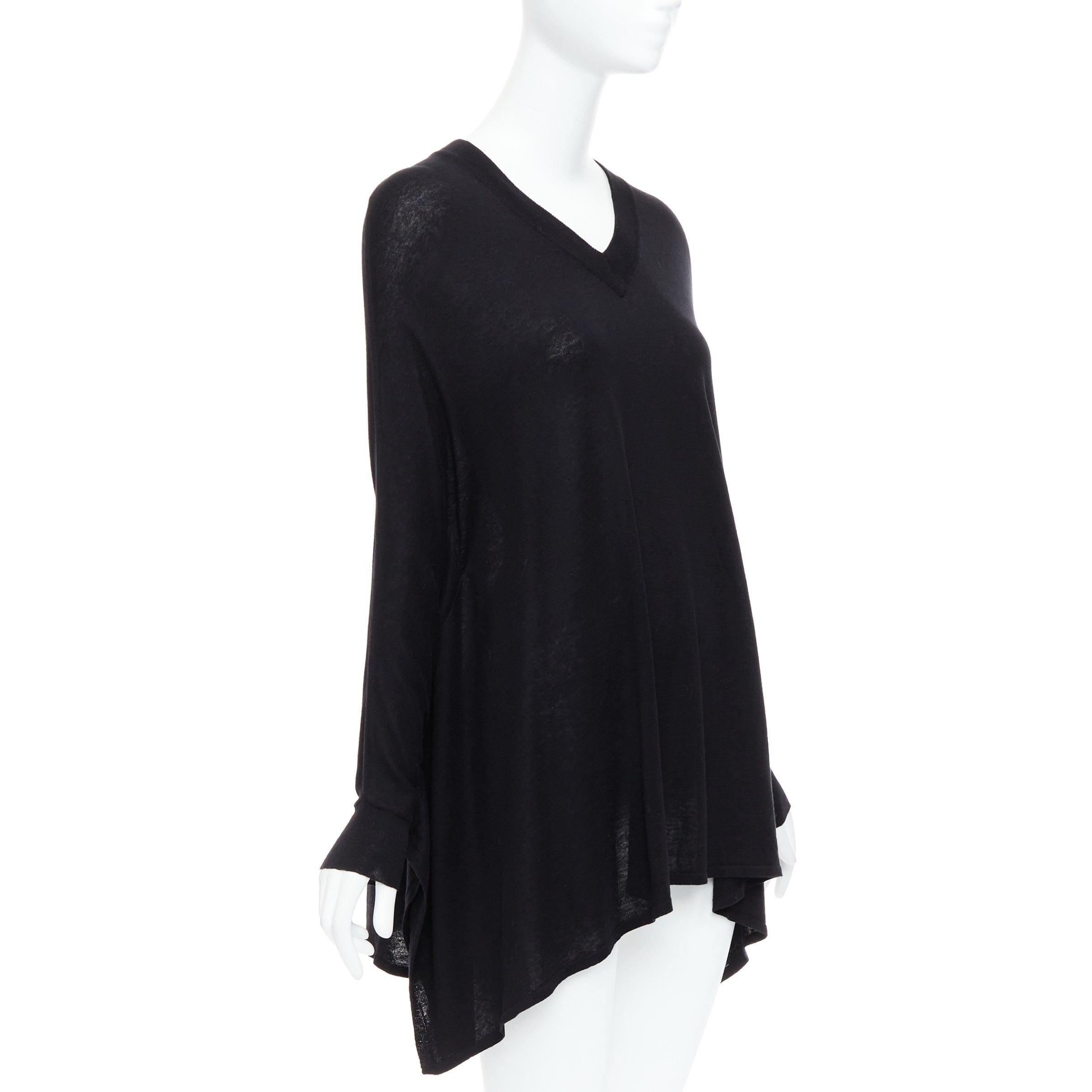 MAISON MARGIELA 2012 charcoal grey silk linen batwing pullover sweater S In Excellent Condition In Hong Kong, NT