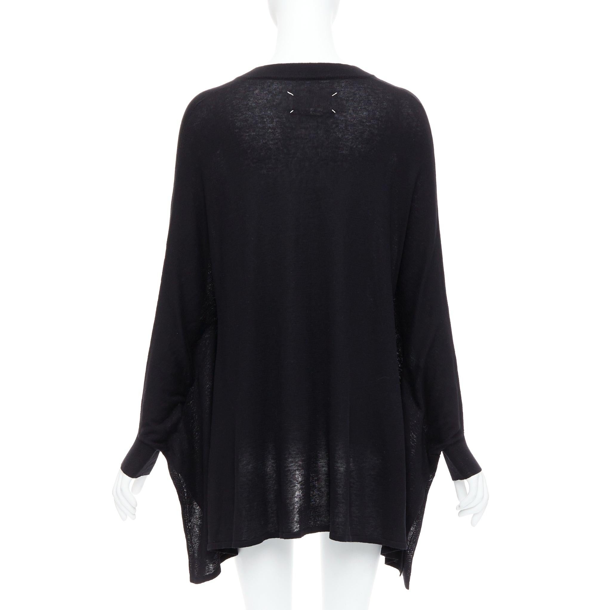 MAISON MARGIELA 2012 charcoal grey silk linen batwing pullover sweater S 1