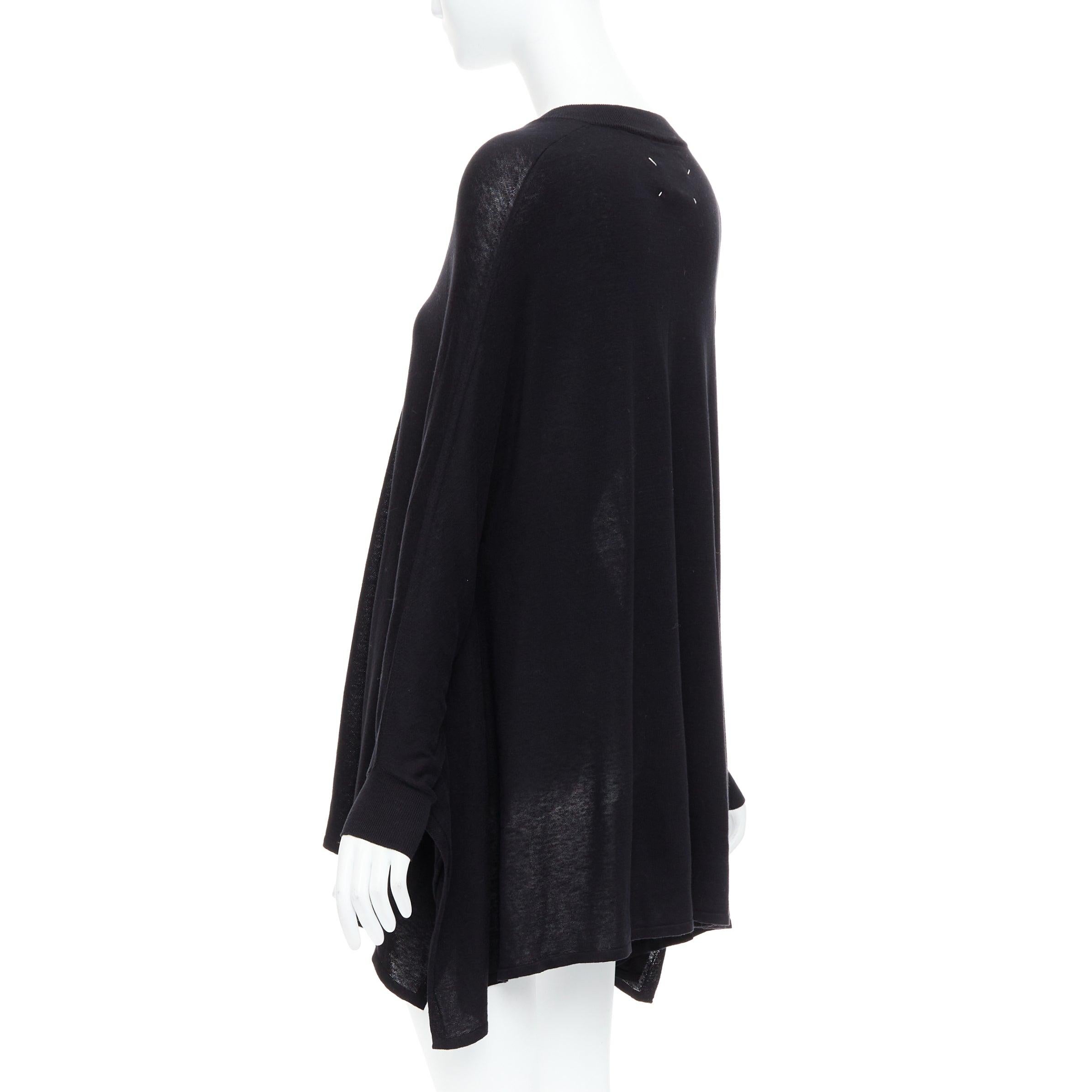MAISON MARGIELA 2012 charcoal grey silk linen batwing pullover sweater S 2
