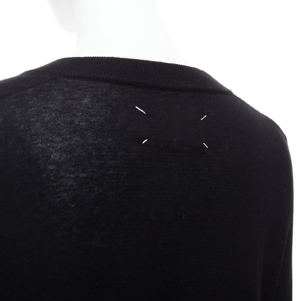 MAISON MARGIELA 2012 charcoal grey silk linen batwing pullover sweater S For Sale 2