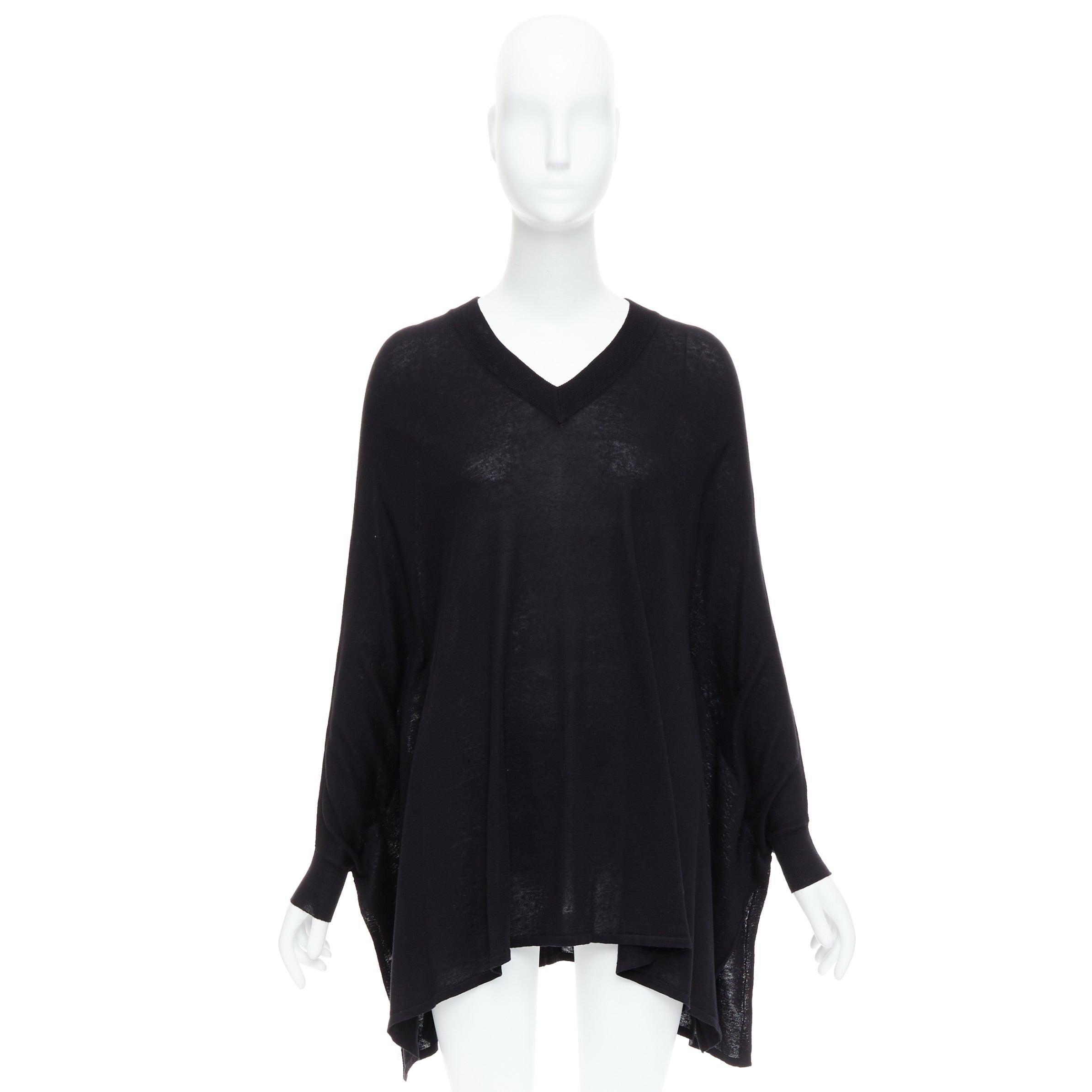 MAISON MARGIELA 2012 charcoal grey silk linen batwing pullover sweater S For Sale 4