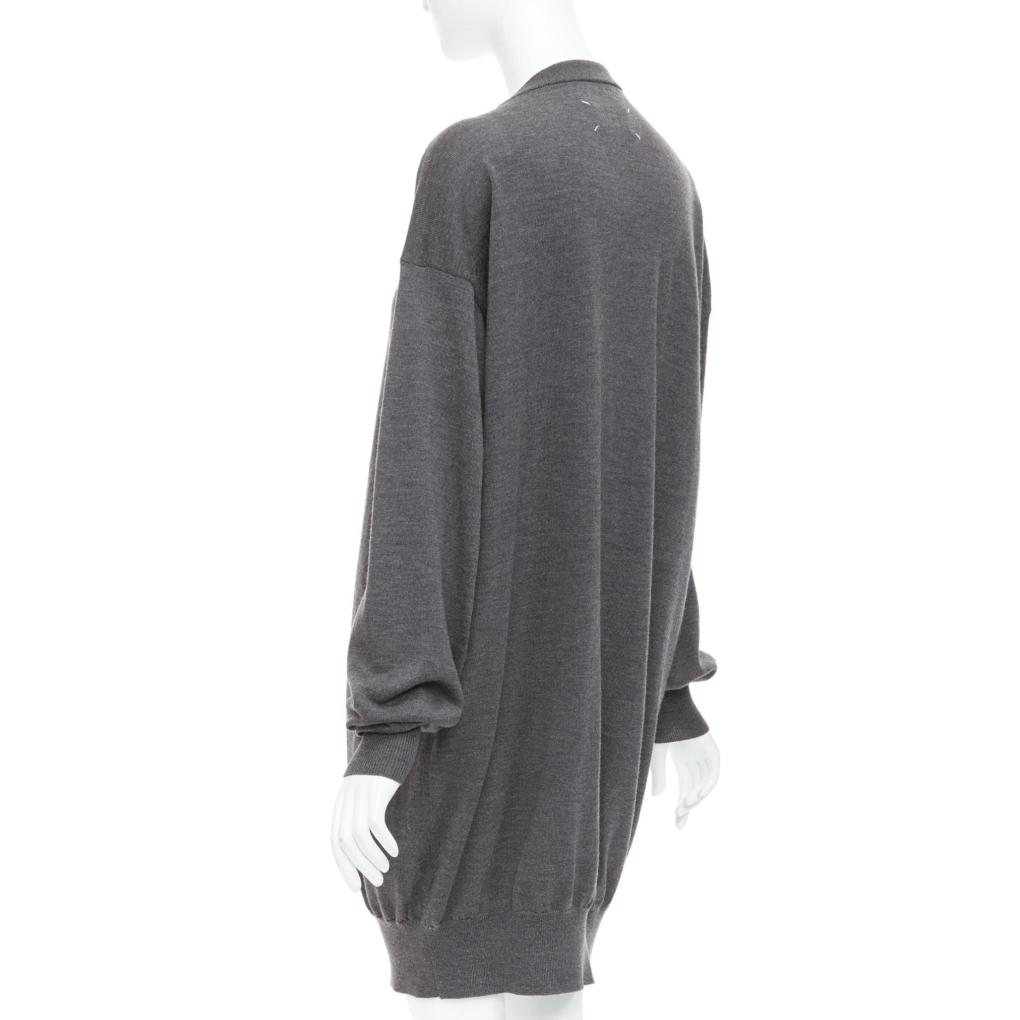 MAISON MARGIELA 2012 cárdigan largo oversize gris 100% lana M en venta 1