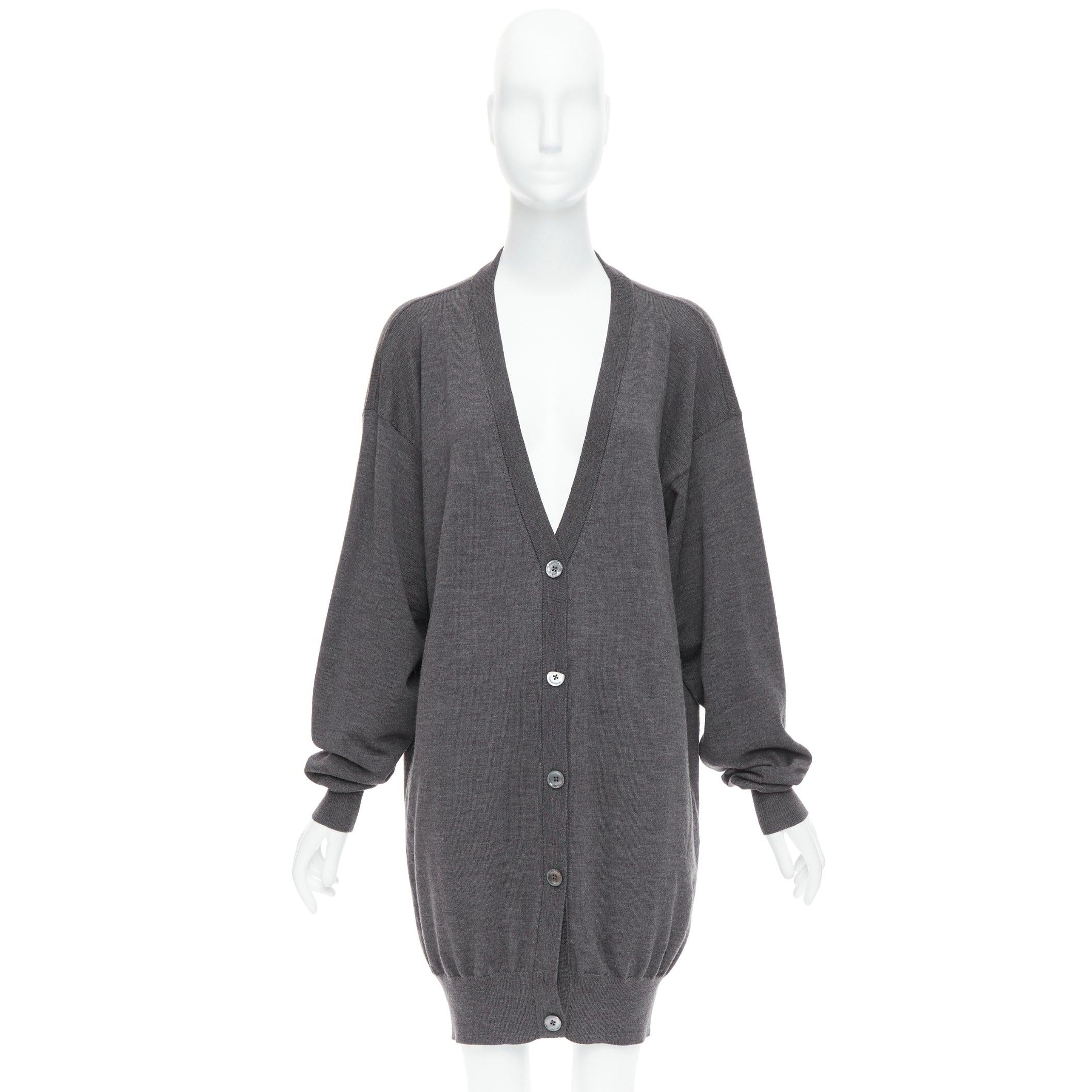 MAISON MARGIELA 2012 cárdigan largo oversize gris 100% lana M en venta 4