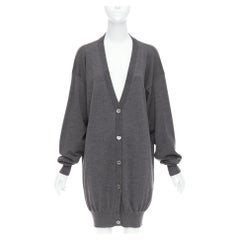 MAISON MARGIELA 2012 grey 100% wool oversized long cardigan M