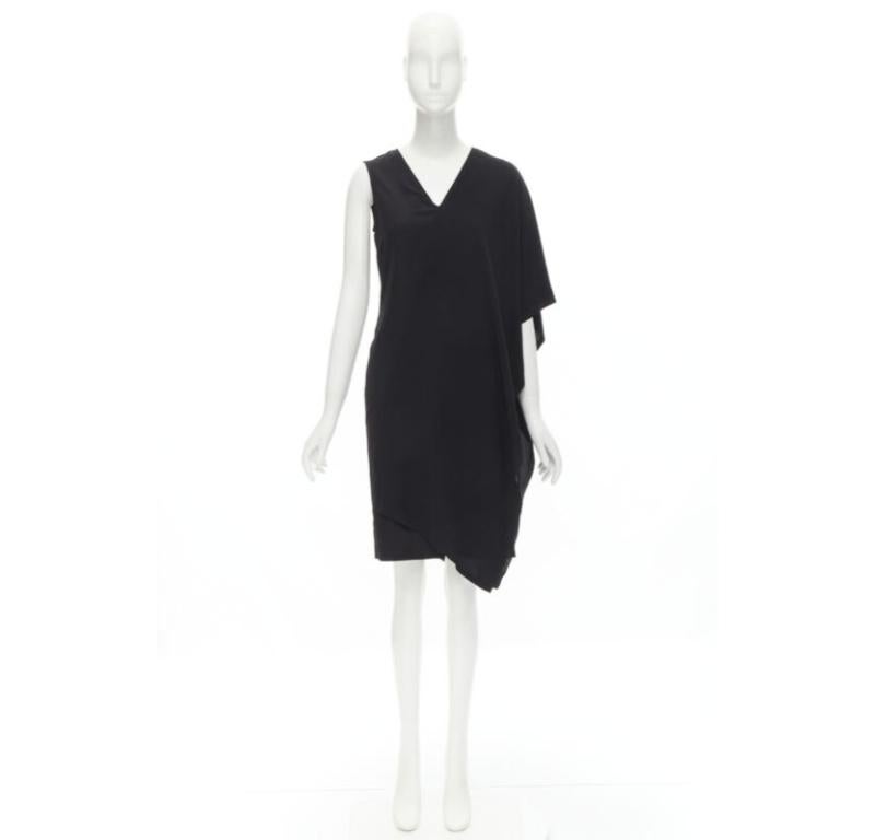 MAISON MARGIELA 2013 vestido capa asimétrica de poliéster negro con cuello en V IT40 S en venta 5